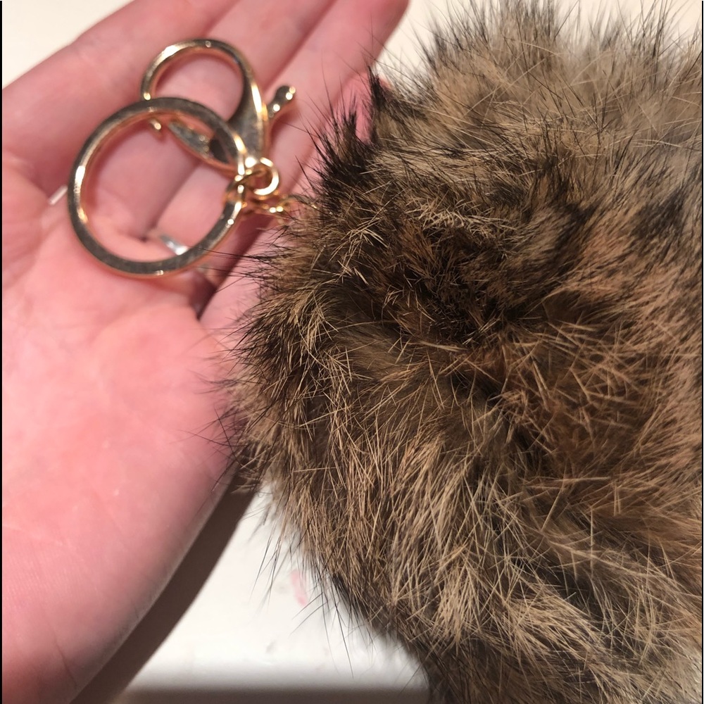Faux Fur Puff Key Chain